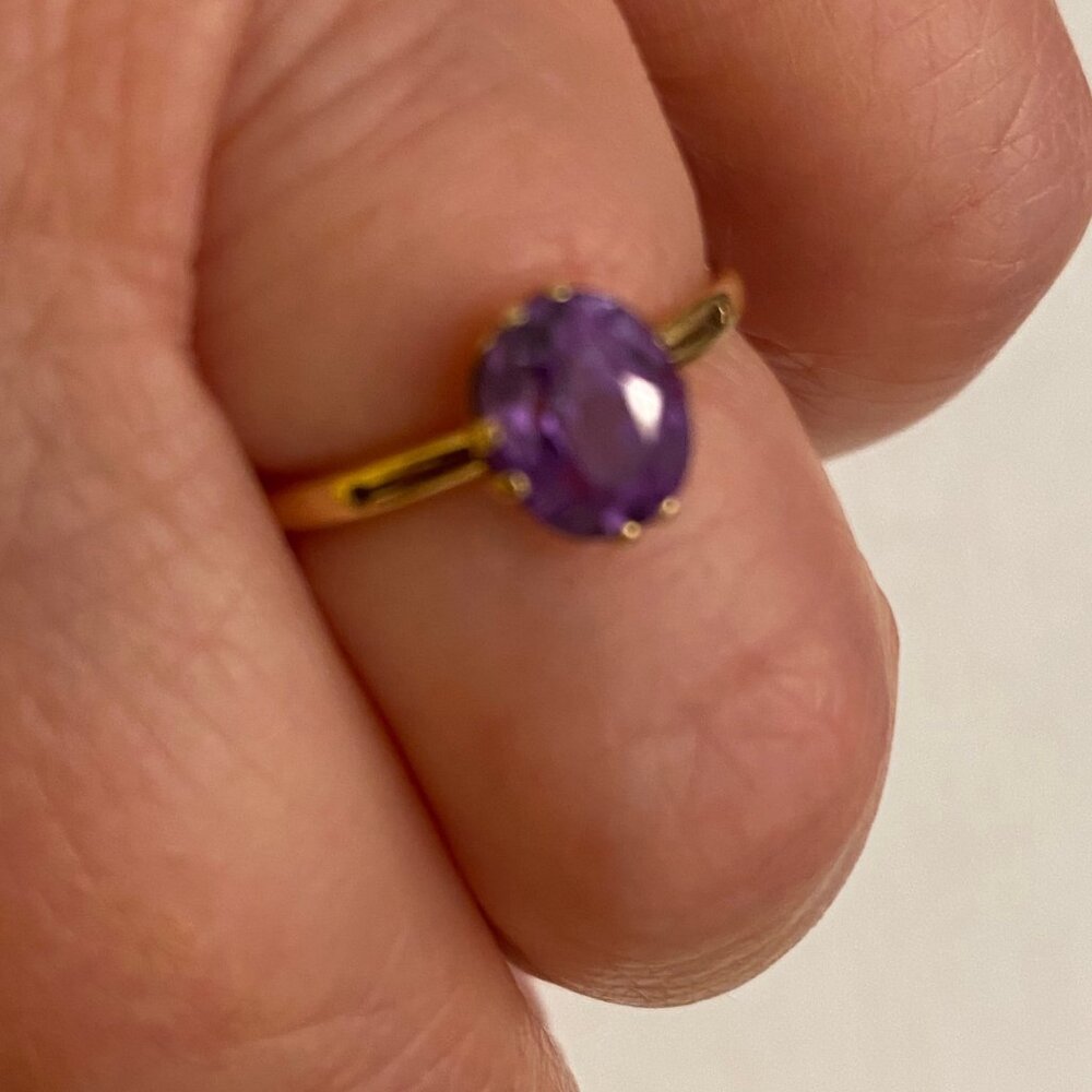 Vntge Russian USSR Solid 14K/*583 Rose Gold Ring w/Alexandrite Sz7   1.84gr EUC